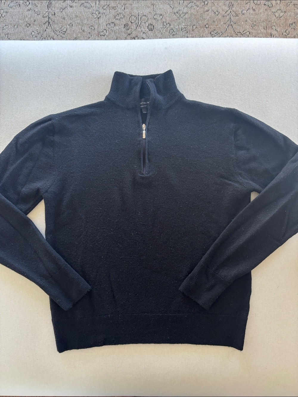 Bartolini 100% merino wool quarter-zip sweater black